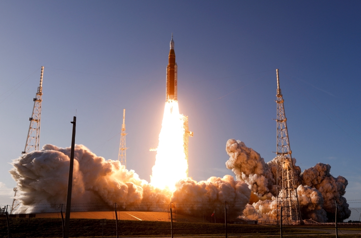 NASA's Artemis II mission to fly by the moon, comprising of the Space Launch System (SLS) rocket with the Orion crew capsule, lifts off from the Kennedy Space Center, Florida, US, April 1, 2026. (Photo: REUTERS/Joe Skipper)