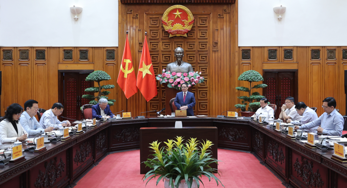 El primer ministro de Vietnam, Pham Minh Chinh, interviene en la conferencia. Foto: VOV